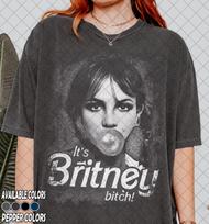 Vintažiniai Comfort Colors Britney Spears burbulinio gumos baliono marškinėliai, Tai Britney Bitch!, Dovana Moterims ir Vyrams Unisex Marškinėliai M gray