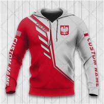 Lenkijos vėliavos emblema 3D Harajuku spausdintas retro mados vyriškas ir moteriškas sportinis lauko laisvalaikio kasdienis laisvas patogus džemperis XXL gray