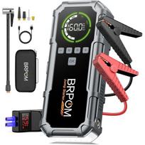 8000A Portable Car Jump Starter with Air Compressor, 12V Power Pack, LCD Display, 600 Lumen Flashlight black