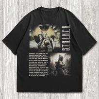 Stalker 2 Heart of Chornobyl T-Shirt, Stalker Game T-Shirt, unisex Sizes L gray