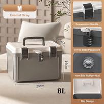 Large Capacity Storage Container Bin Lockable Medicine Organizer Portable Lock Safe Box  Household Grey - Medium