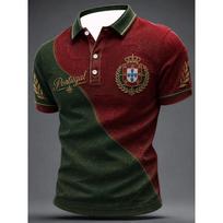 Edition Portugalijos Gerbėjų Futbolo Polo Marškinėliai - 3D Spausdinimas - Patogūs ir Kvėpuojantys - Tinka Tiek Vyrams, Tiek Moterims L black