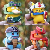 Pikachu COS Gundam Series Figure Model Office Healing Collection Decorative Ornaments (4pcs) 4pcs