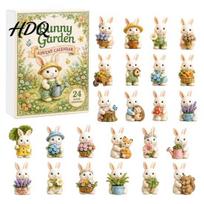 Retro Illustrated Gift Box 2026 Bunny Advent Calendar 24 Days Acrylic Rabbit Ornaments Christmas L
