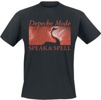 Depeche Mode Speak & Spell Tee, Synth-Pop T-Shirt with Debut Album Cover Print & Orange Text, Depeche Mode Fan Merch XL brown