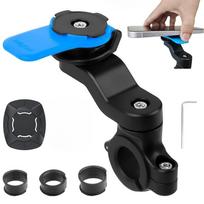 Universal Smartphone Mount with Vibration Shock Absorber for Motorcycle Bicycle Handlebar Trottos Quad Scooter Compatible mėlyna