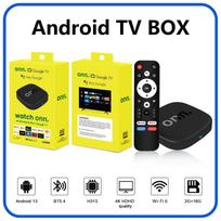 Onn 4K Android 13 Smart TV priedėlis 4K Keturių branduolių priedėlis 5G ryšys 8GB 128GB Balso nuotolinio valdymo pultas srautinio perdavimo medijos grotuvui juoda
