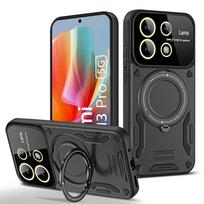 Dėklas Poco M6 Pro 4G, šarvuoti telefono dėklai su magnetiniu žiedu automobiliui, skirti Xiaomi Poko Little M6 M 6 Pro M6pro Pocom6pro 4G galiniam dangteliui For Poco M6 Pro 4G