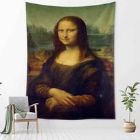 Mona Lizos Grafiti Gobelenas Sienos Kabinys Bohemiškas Paplūdimio Kilimėlis Poliesterio Antklodė Miegamojo Menininko Namų Dekoras 95x70cm black
