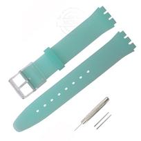 Silikoninis dirželis Swatch SFS103 SFV107 SFN120 SFK397 SFK360 SFK361 laikrodžiui 16mm Moteriška apyrankė Vandeniui atsparūs laikrodžio aksesuarai 16mm kūdikio mėlyna spalva