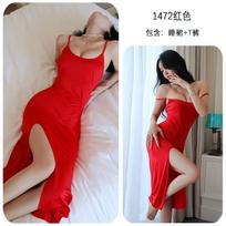 Erotic lingerie, passionate flirting, hot sexy seduction on bed, pure plus size pajamas, pajamas One size fits all ( 40-65kg ) raudona