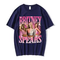 Madingi 90-ųjų dainininkės Britney Spears gražūs nuotraukų grafiniai spaudiniai T-shirt Hip Hop Oversized T-shirt Harajuku trumpomis rankovėmis T-shirt L pink