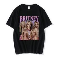 Madingi 90-ųjų dainininkės Britney Spears gražūs nuotraukų grafiniai spaudiniai T-shirt Hip Hop Oversized T-shirt Harajuku trumpomis rankovėmis T-shirt L black