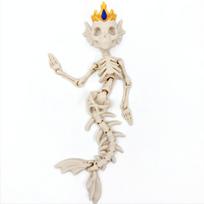 Fine Surface Details 3D Printed Mermaid Skeleton Joint Bone Figurine  Desktop Display 1 beige