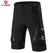 X-TIGER mountain bike shorts Men's summer MTB bike shorts Outdoor climbing shorts Multi-pocket mountain work shorts M black