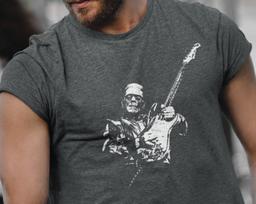 Frankenstein Guitar T Shirt Gift For Guitarist Mens Women Teen Electric Guitar Shirt Vintage Rock Shirt Graphic Bass Guitar Strap Pick Case 130 gray