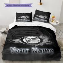 Sk Sturm Graz Crest Custom Name Pattern Bedding Quilt Set Quilt Cover Pillowcase Home Birthday Gift(1 * duvet cover + 2 * pillowcase, without core) 135x200cm gray