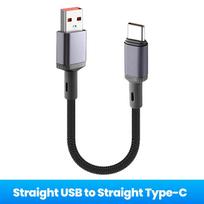 15CM 25CM 50CM Short Elbow USB C Cable 66W USB A To Type C Fast Charging Cable For iPhone 15 16 17 Huawei Xiaomi Power Bank Cord