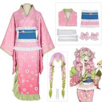 New Fashion Kanroji Mitsuri Cosplay Costume Pink Kimono Dress Outfits Halloween Carnival Party Disguise Women Suits S pink