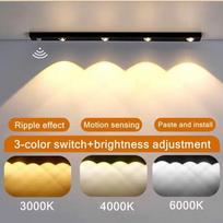 LED naktinis apšvietimas virtuvė po spintele 20/30/40/50 cm įkraunamas PIR judesio jutiklis, spinta, spintos lempa, aliuminio naktinis šviesa 50cm 4Leds juoda