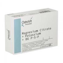 OSTROVIT PHARMA maisto papildas MAGNESIUM CITRATE + POTASSIUM + B6 P-5-P, 60 kaps.