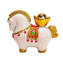 1/4 vnt. Animacinio arklio statulėlė Besisukanti auksinė plyta Moliūgas Piniginė Laimingas ponio figūrėlė Namų biuro stalo Feng Shui dekoravimo ornamentas E beige