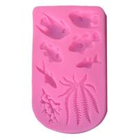 Kitchen DIY Fondant Chocolate Fondant Dry Pez Fish Modeling Mold Marine Animal Silicone Mold rožinė