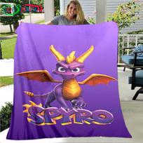 3D Klasikiniai Žaidimai S-Spyro Drakonas Antklodė Žvaigždžių Menas Flanelinis Plonas Antklodė Nešiojamas Namų Kelionės Biuro Pietų Pertraukos Antklodė Dovana 75x90cm