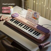 37 Key Children Piano Keyboard Musical Toy Including Microphone Music Score Ideal for Early Learning Interactive Play Best Present Christmas Present rožinė