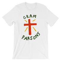 Gram Parsons Cross Design T-shirt! The 70s, American, Americana, Flying Burrito Bros, Joshua Tree, Country Rock, Emmy Lou Harris, Folk Rock M white