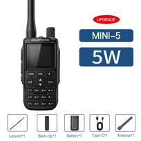 1/2PCS BAOFENG Walkie Talkie MINI-5 Upgrade UV-5R Mini 2200mAh Battery Bluetooth Programming UHF/VHF Dual PTT Ham Radio For Camp USB Plug