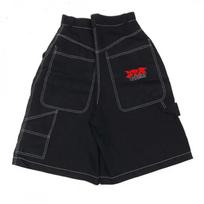 Y2K Hip Hop Baggy Denim Shorts Men Low Waist Streetwear Vintage Graphic Print Straight Fit 2XL black
