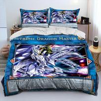 3D Yu-Gi-Oh MONSTER CARD Anime Comforter Bedding Set,Duvet Cover Bed Set Quilt Cover Pillowcase,king Queen Size Bedding Set Boys EU Single 135*200cm/53x79in 3pcs gray