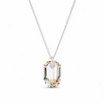 Kaklo papuošalas moterims DiamondSky „Symbiosis (Golden Shadow)“ su Swarovski kristalais