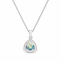 Sidabrinis kaklo papuošalas moterims DiamondSky „Elemental Magic (Aurora Borealis)“ su Swarovski kristalais