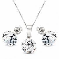 Sidabrinis papuošalų rinkinys moterims DiamondSky „Classic“ su Swarovski kristalais