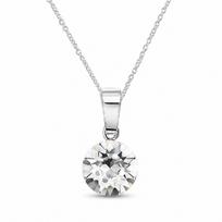 Sidabrinis kaklo papuošalas moterims DiamondSky „Classic“ su Swarovski kristalais