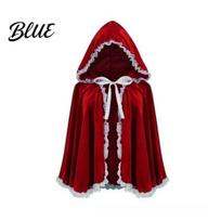 Steampunk Gothic Event Outfit Fairy Hooded Cloak Renaissance Medieval Cosplay Costume Adults Velvet Exclusive Holiday Clothing Wizard Witch 80 cm vyno raudonos spalvos