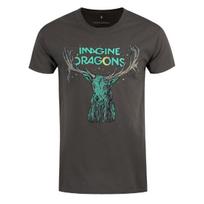 Imagine Dragons Marškinėliai Briedis Grupė Oficialūs Pilki Nauji S gray