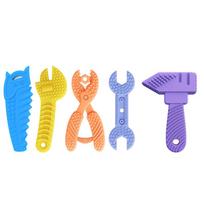 Hammer Wrench Baby Silicone Teether Set - Cartoon Toy, Anti-Biting Gel