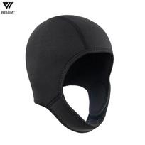 2mm Neoprene Dive Cap Scuba Snorkeling Surfing Swimming Adult Thermal Head Cover Warm Pool Hat Black No Logo, No Trim black