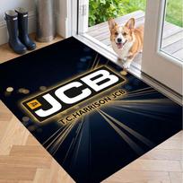 Soft Floor Carpet JCB Pattern Area Rug Decorative Mat For Home Room Decoration 40cmx60cm white