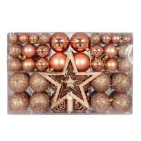 101Pcs Multiple Color Christmas Ball Set Plastic Christmas Ball Gift Box  Home Decor rožinio aukso spalvos
