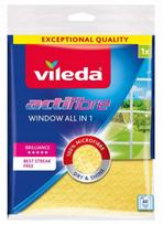 Vileda Actifibre Microfiber Cloth For Windows And Mirrors Yellow
