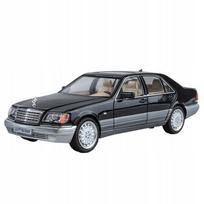 Mercedes W140 S500 Metalinis automobilio modelis 1:24 Garso Šviesos Juoda