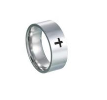 2024 Europos ir Amerikos 6mm/8mm Titano Plieno Unisex Kryžiaus Žiedas – Patvarus, Neišblunkantis Size 10 white