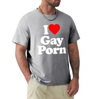 Funny I Love Gay Porn Mens T Shirts Casual Summer LGBT T Shirt Unisex Short Sleeve Streetwear Round Neck Men's T-shirt#Color(1) XXXXXL juoda