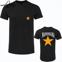 Harajuku Klasikiniai Mano Negra Manu Chao Logotipo Marškinėliai Medvilniniai plati Unisex Vasariniai apvalia kakleliu trumpomis rankovėmis Streetwear S black