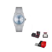 TISSOT PRX Quartz Movement 100m Water Resistance Women's Watch 35mm Blue Dial Stainless Steel Watchband T137.210.11.351.00 Regular Watch Box gray