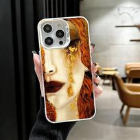 Kiss By Gustav Klimt Art Soft Phone Case for iPhone 15 16 17 Pro Max 17Air 16E 14 Plus 13 12 Mini Shockproof Cover Back Shell iPhone 13 Mini brown